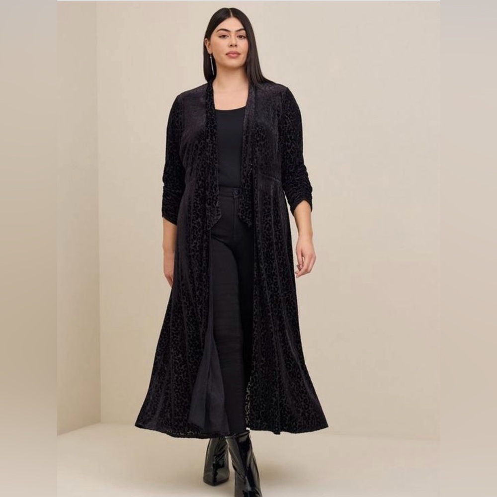 Torrid Mesh Burn Out Maxi Kimono